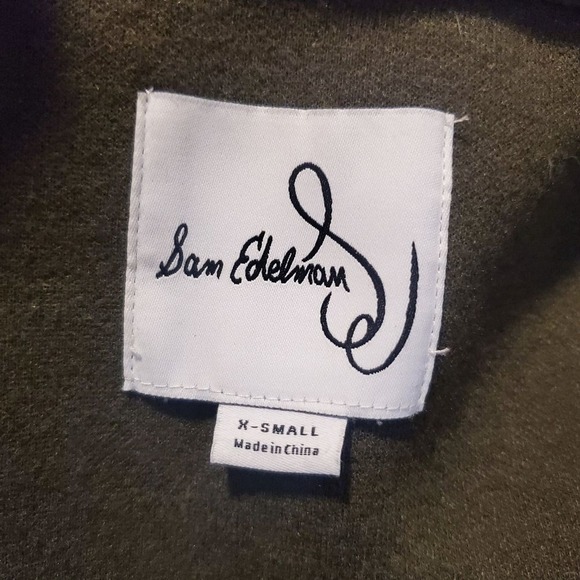 Sam Edelman Olive Green Wool Blend Cropped Jacket Gold Button Detail - Picture 4 of 8